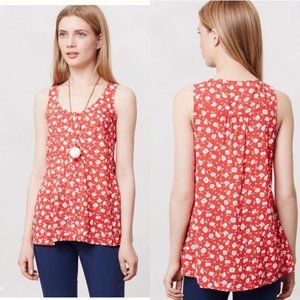 { Anthropologie } Ardmore Tank Red White Floral